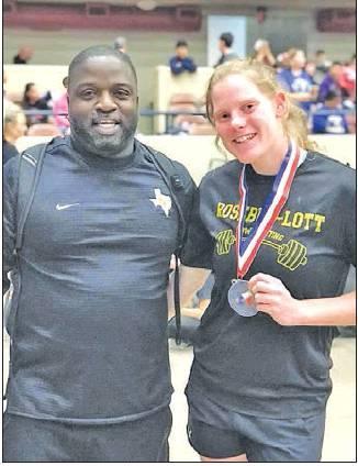 State runner-up Clara Coker at the Texas High School Women’s Powerlifting Association Class 1A-2A State Championships in Waco on Friday, March 15.            Rosebud-Lott Athletic Booster Club
