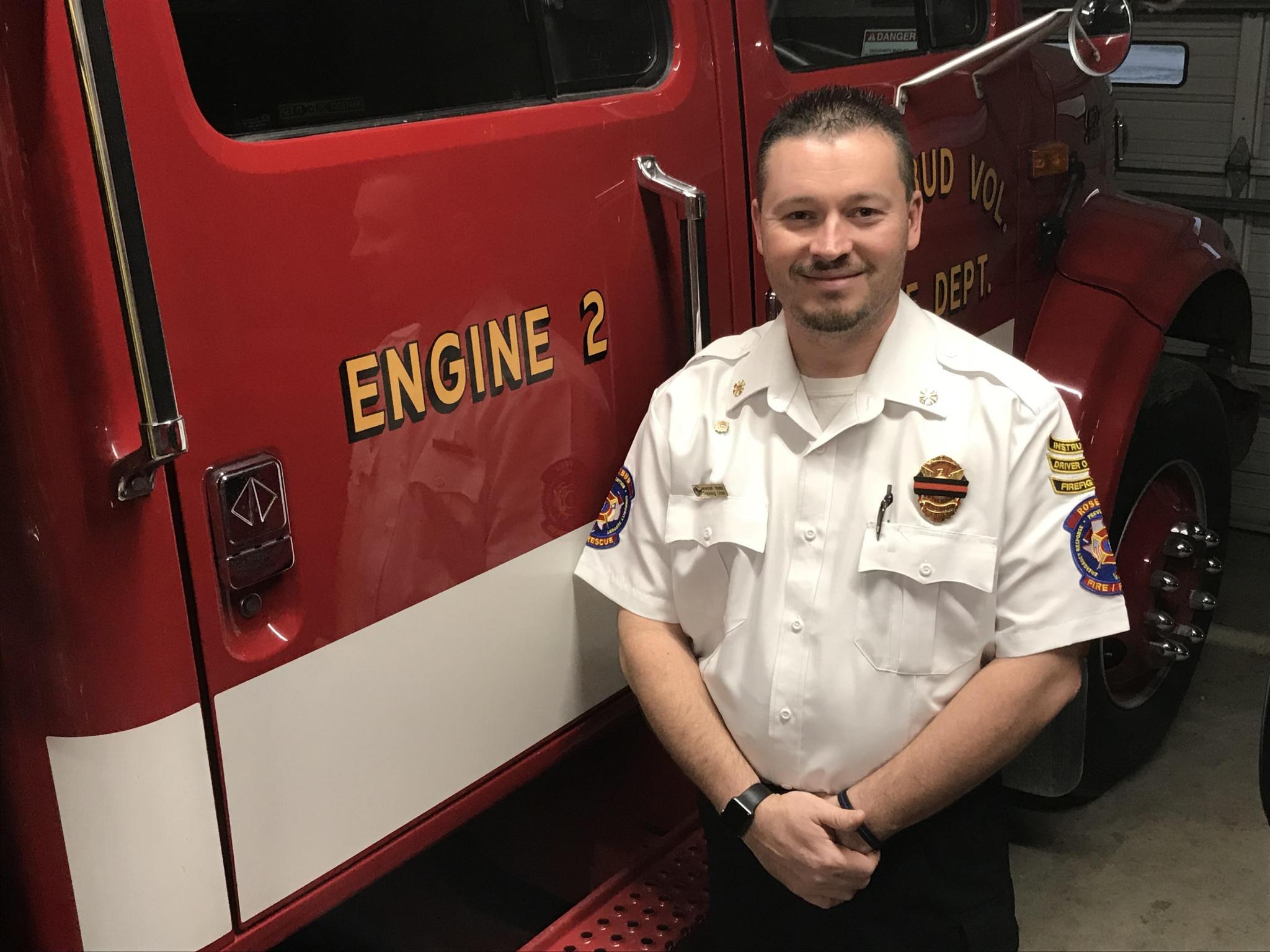 Rosebud firefighter and EMT Jay Shults was honored for his quick actions recently.
