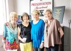 “The Hensel Sisters”and “The Parks Girls” left to right: Linda Hensel Agee, Nan Hensel Bailey, Jo-Carol Parks Fabianke and Kathy Parks Clayton at Preservation Rosebud’s Golden Years reception. Photo by Fran Heugatter