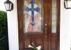 Easter Lily left at front door of Lott FPC. Photo by Gail Palmore